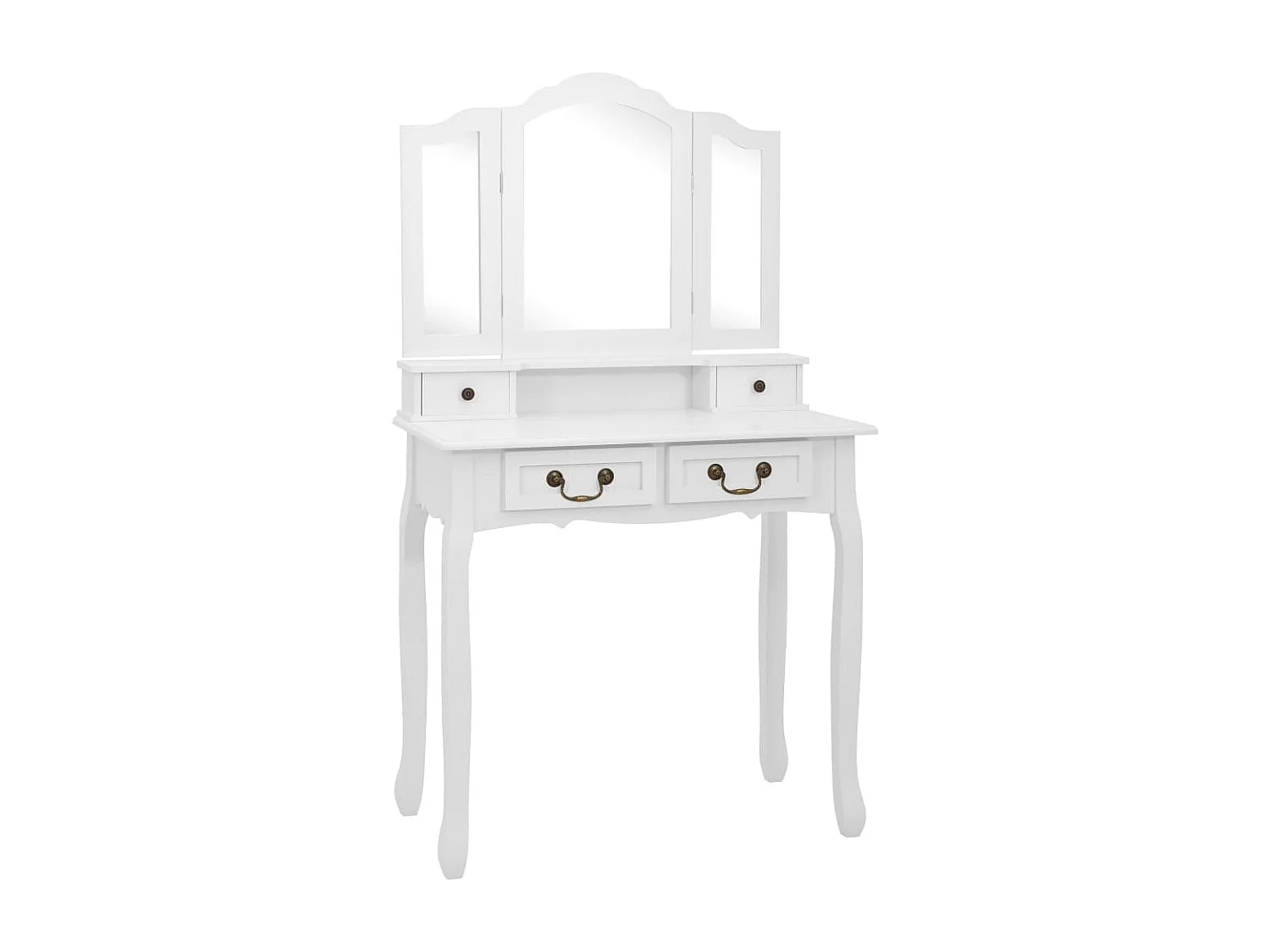 Conjunto de penteadeira com banqueta Branco 80x69x141cm Paulownia