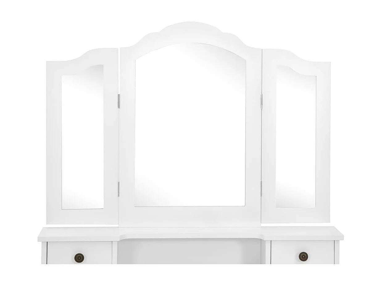 Conjunto de penteadeira com banqueta Branco 80x69x141cm Paulownia