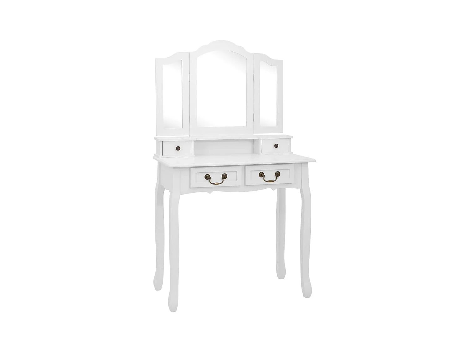 Ensemble de coiffeuse avec tabouret Blanc 80x69x141cm Paulownia