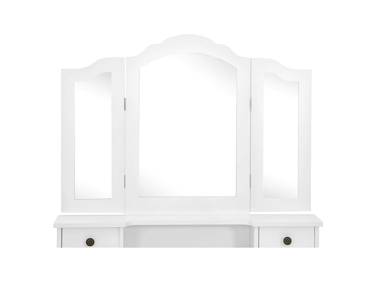 Ensemble de coiffeuse avec tabouret Blanc 80x69x141cm Paulownia