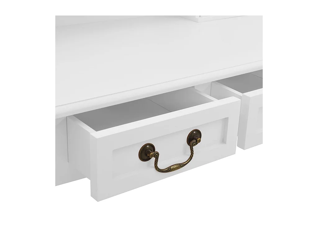 Ensemble de coiffeuse avec tabouret Blanc 80x69x141cm Paulownia
