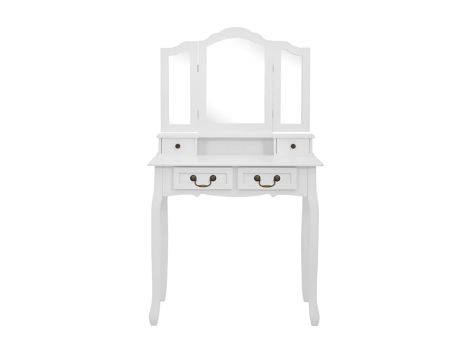 Ensemble de coiffeuse avec tabouret Blanc 80x69x141cm Paulownia