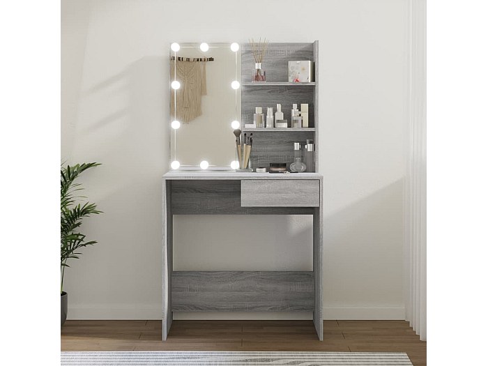 TAM Coiffeuse avec LED Chêne sonoma 74,5x40x141 cm 85816 - Maison