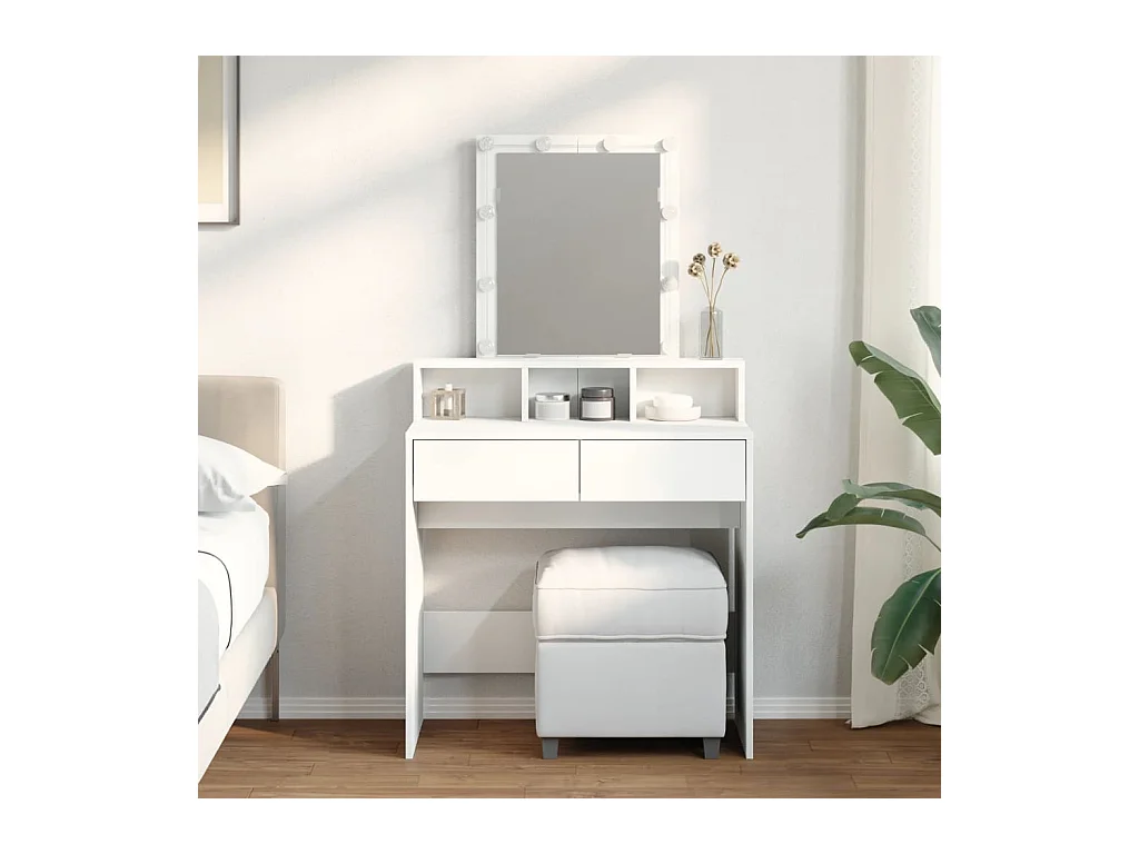 Coiffeuse avec LED blanc 80x41x144,5 cm