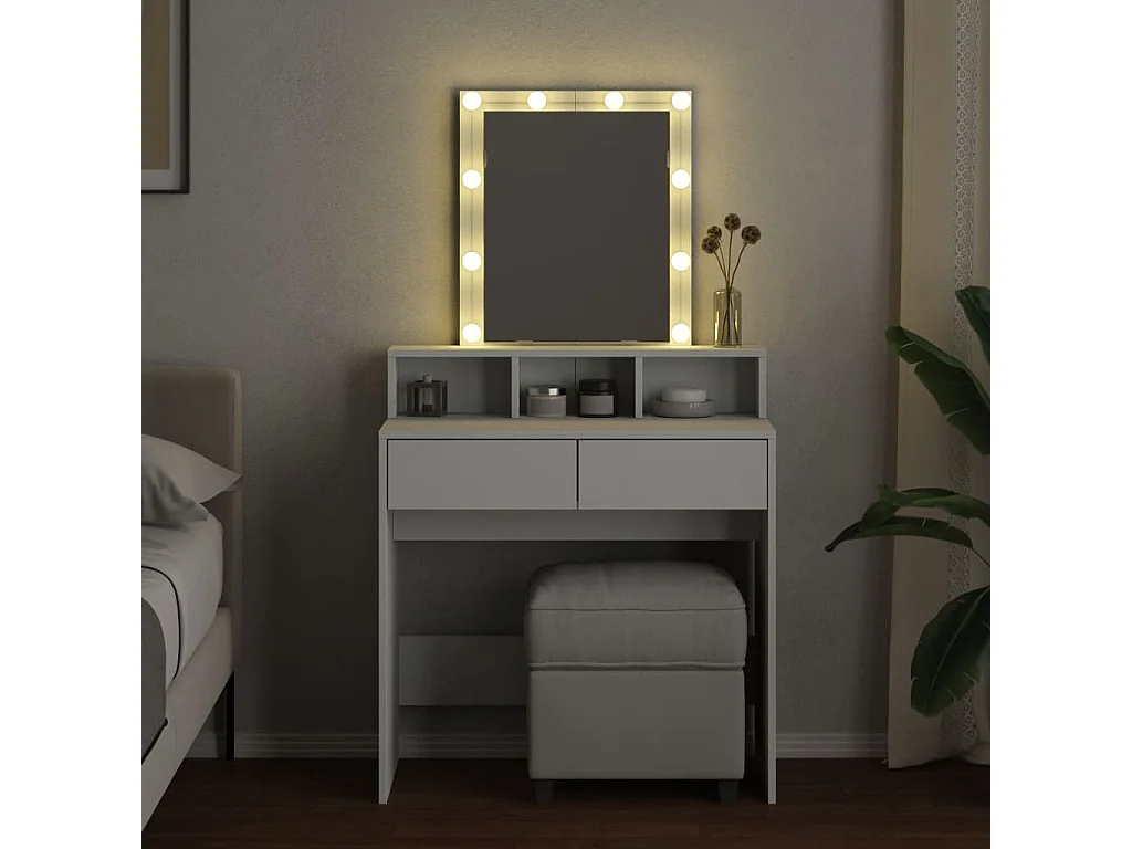 Coiffeuse avec LED blanc 80x41x144,5 cm