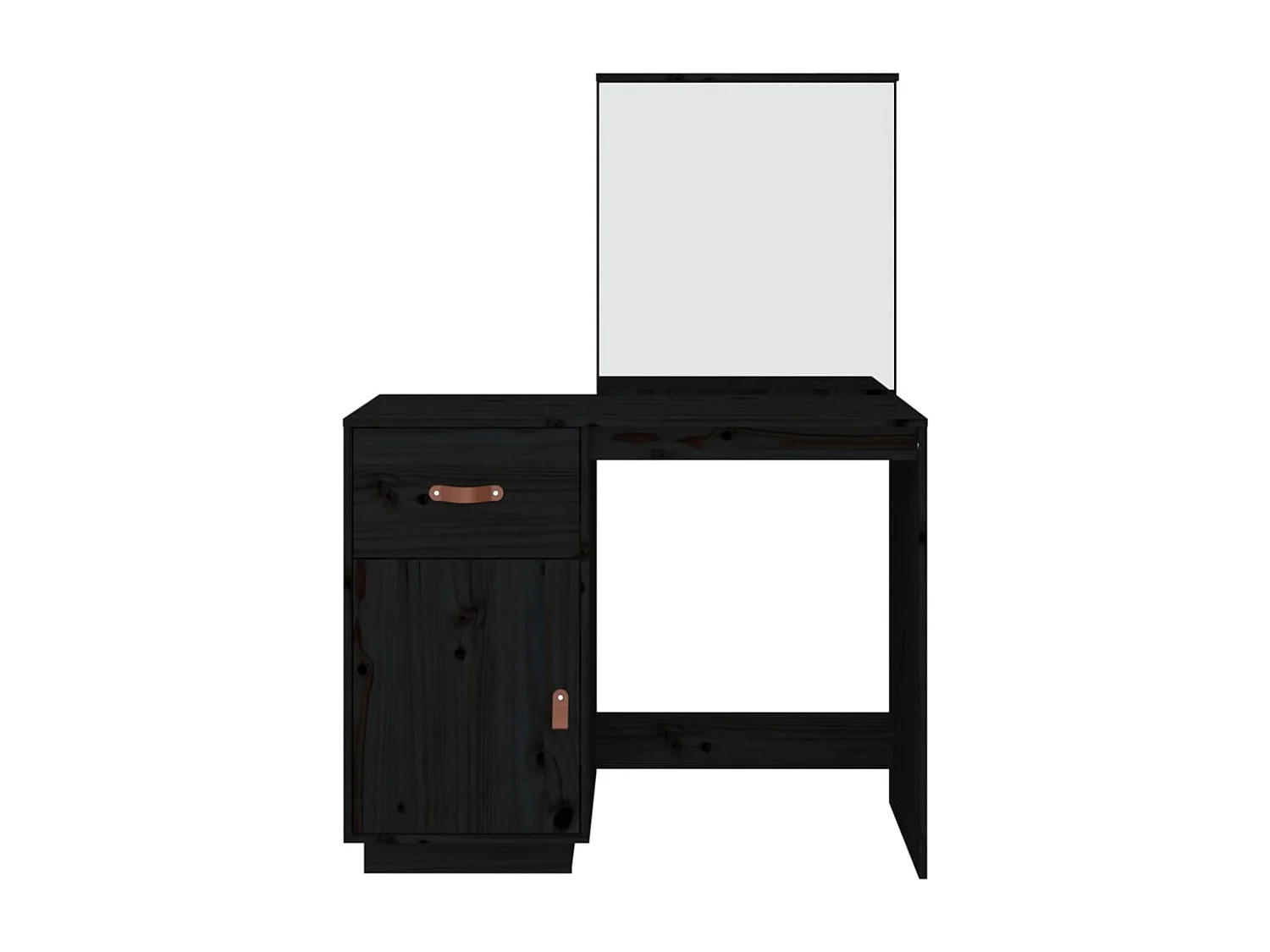 Tocador Negro 95x50x134 cm Madera maciza de pino