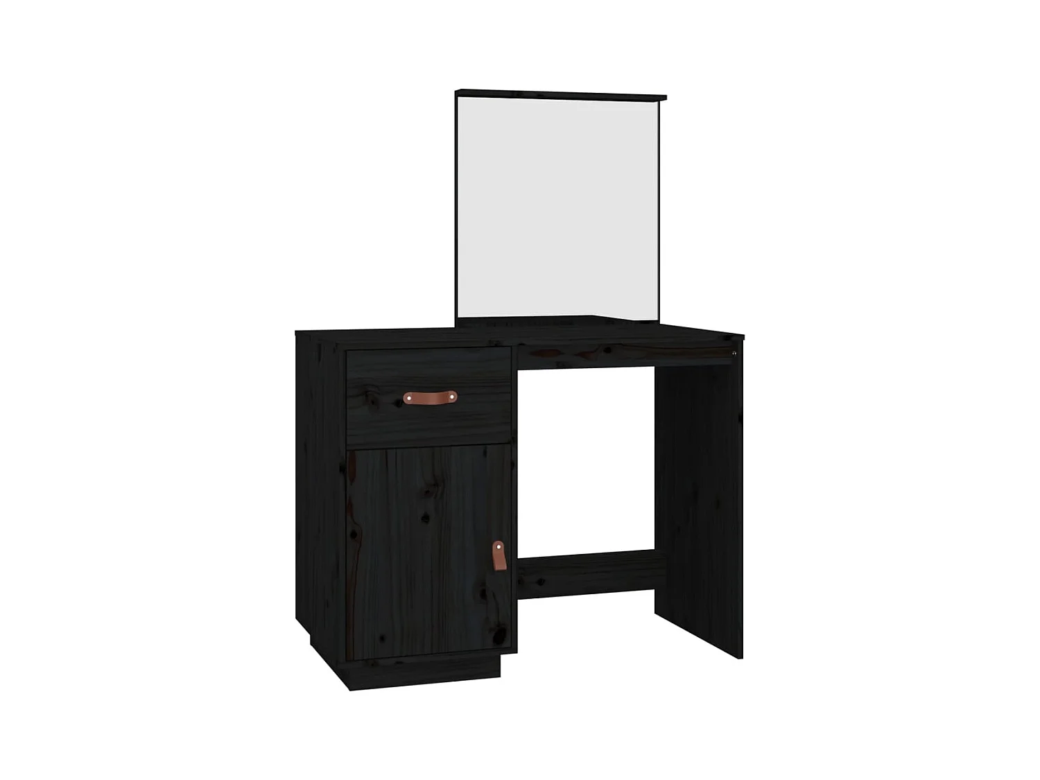 Coiffeuse Noir 95x50x134 cm Bois de pin massif