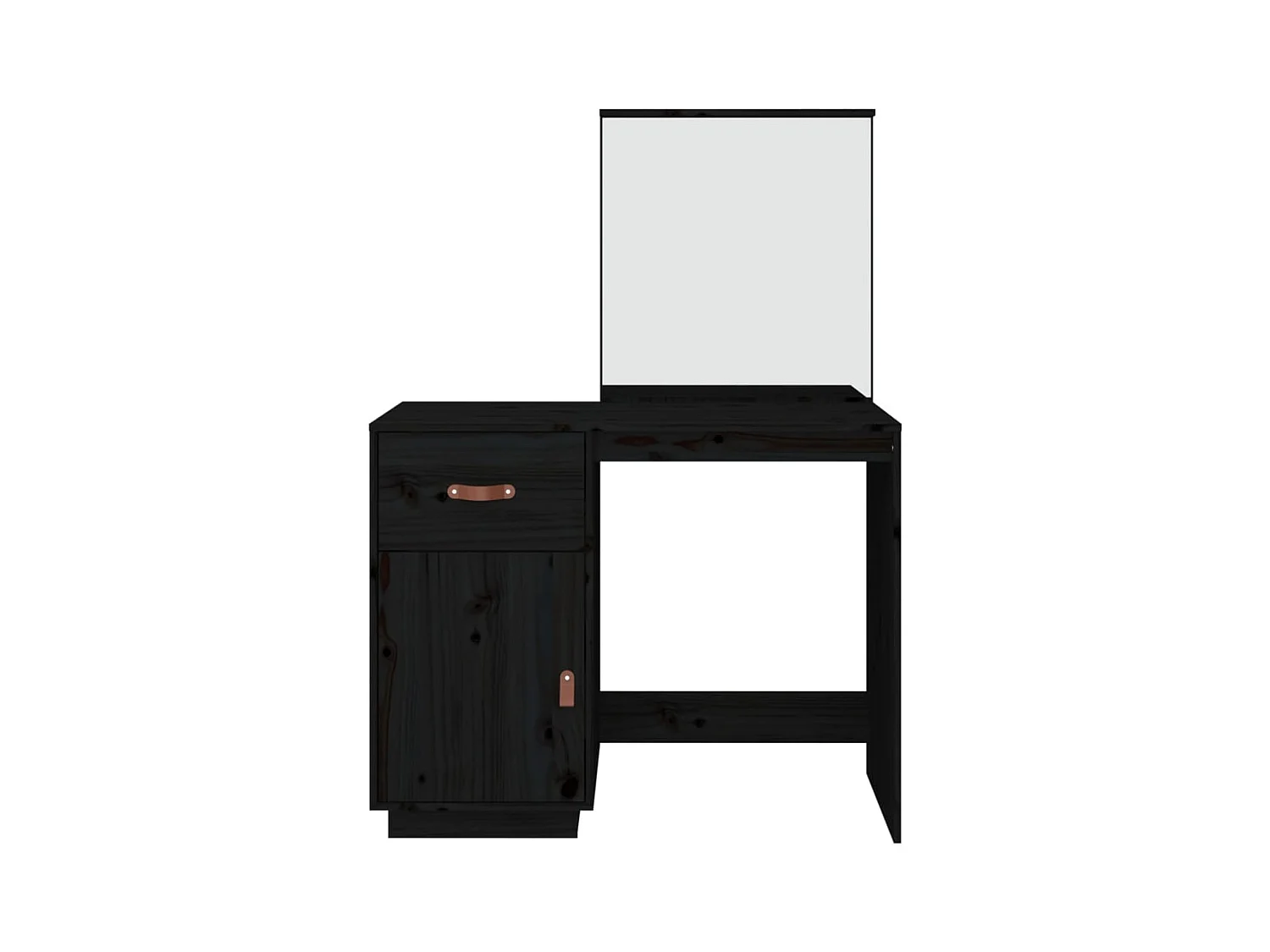 Coiffeuse Noir 95x50x134 cm Bois de pin massif