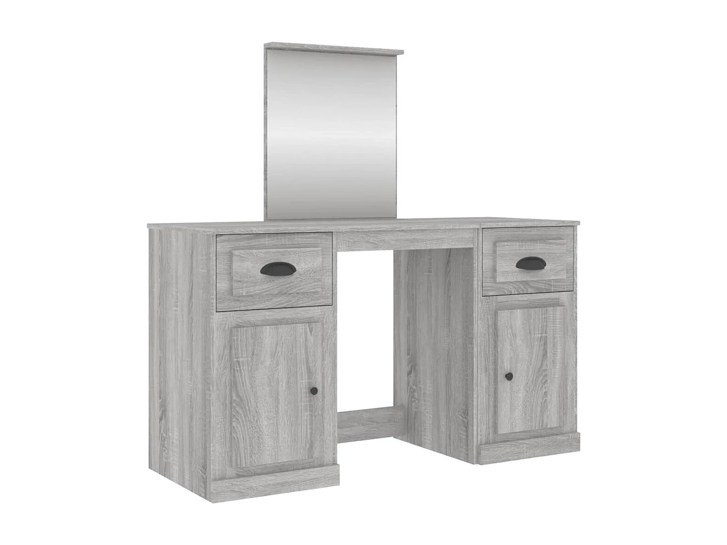 Coiffeuse avec miroir sonoma gris 130x50x132,5 cm