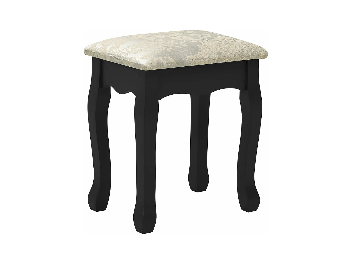 Ensemble de coiffeuse et tabouret Noir 100x40x146 cm Paulownia