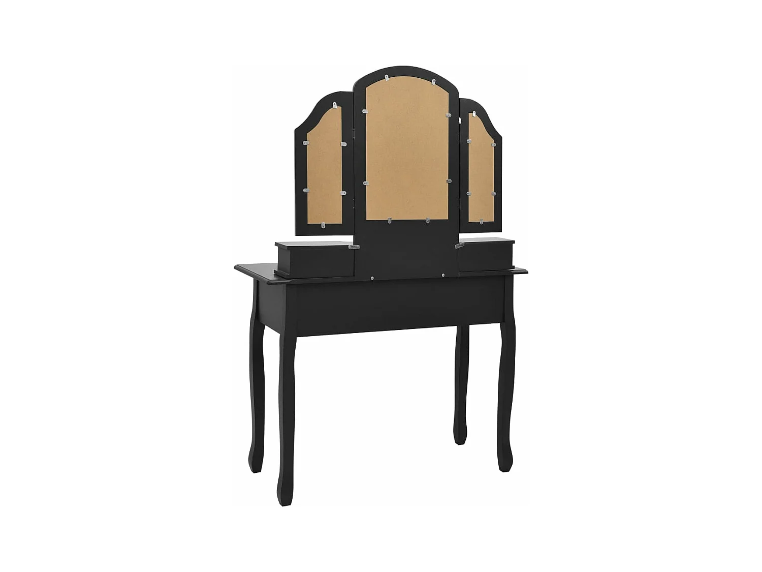 Ensemble de coiffeuse et tabouret Noir 100x40x146 cm Paulownia