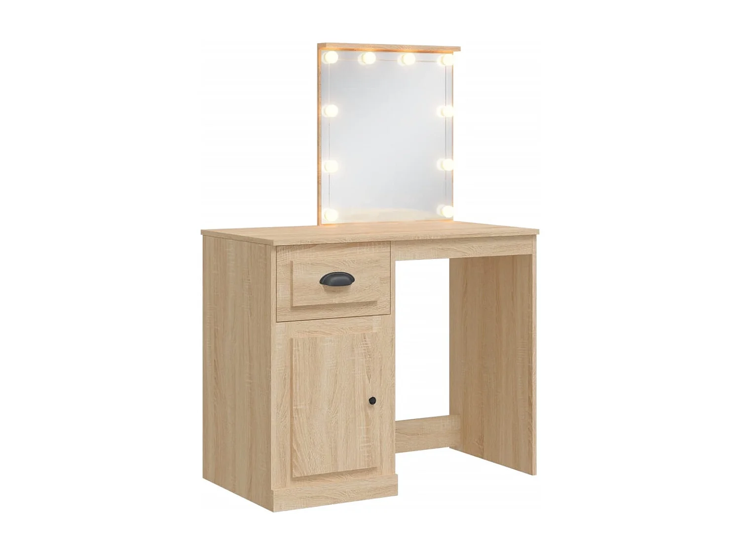 Schminktisch mit LED-Leuchten Sonoma-Eiche 90x42x132,5 cm