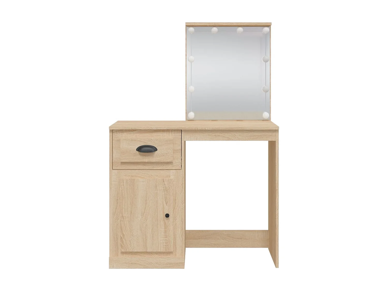 Schminktisch mit LED-Leuchten Sonoma-Eiche 90x42x132,5 cm