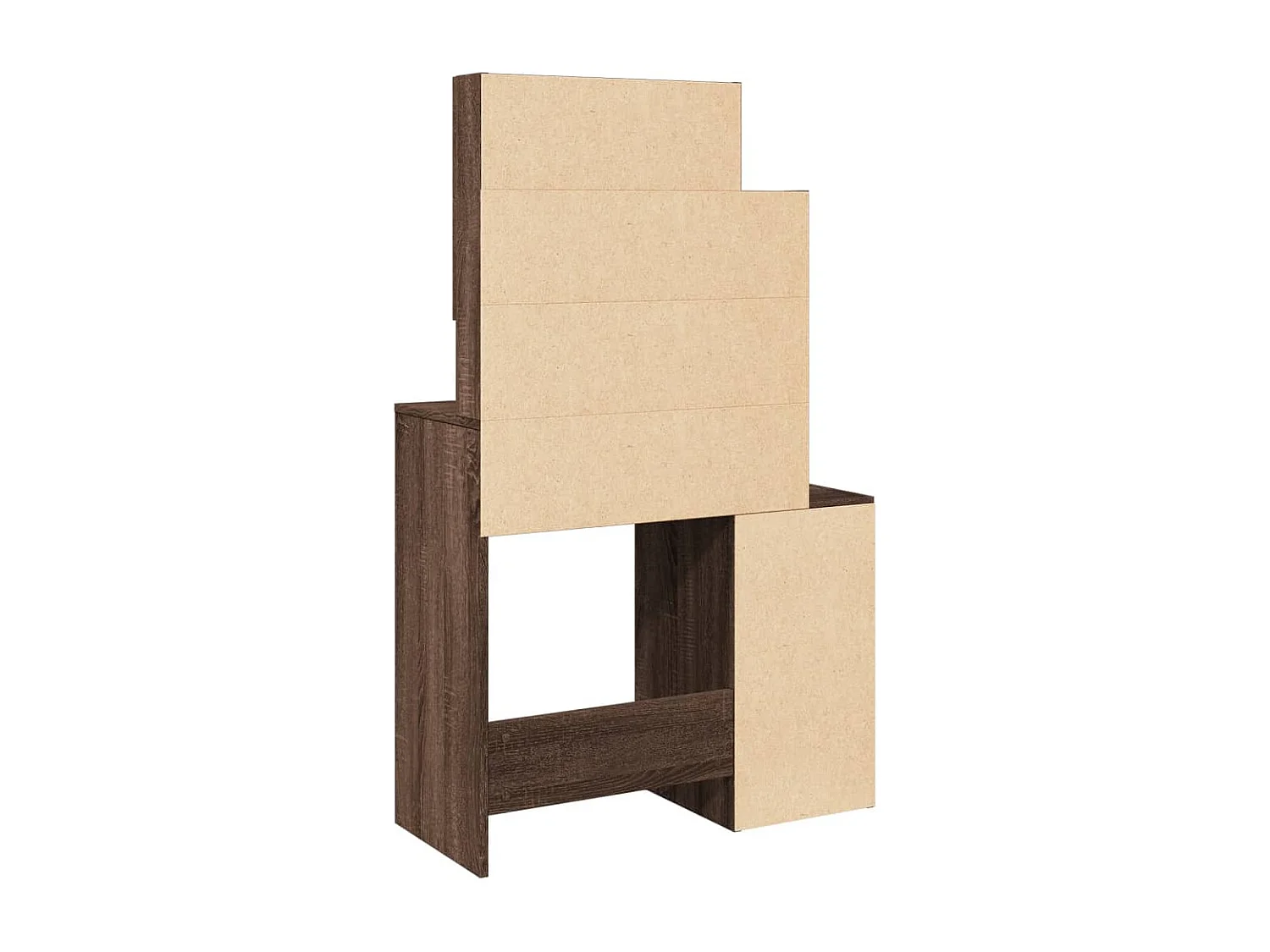 Coiffeuse avec armoire chêne marron 80x35x132 cm