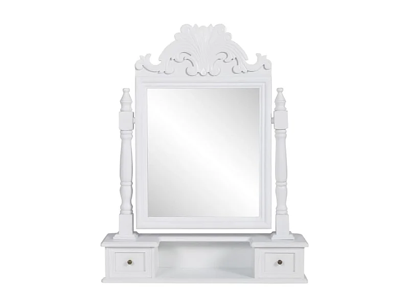 Coiffeuse avec miroir pivotant rectangulaire MDF