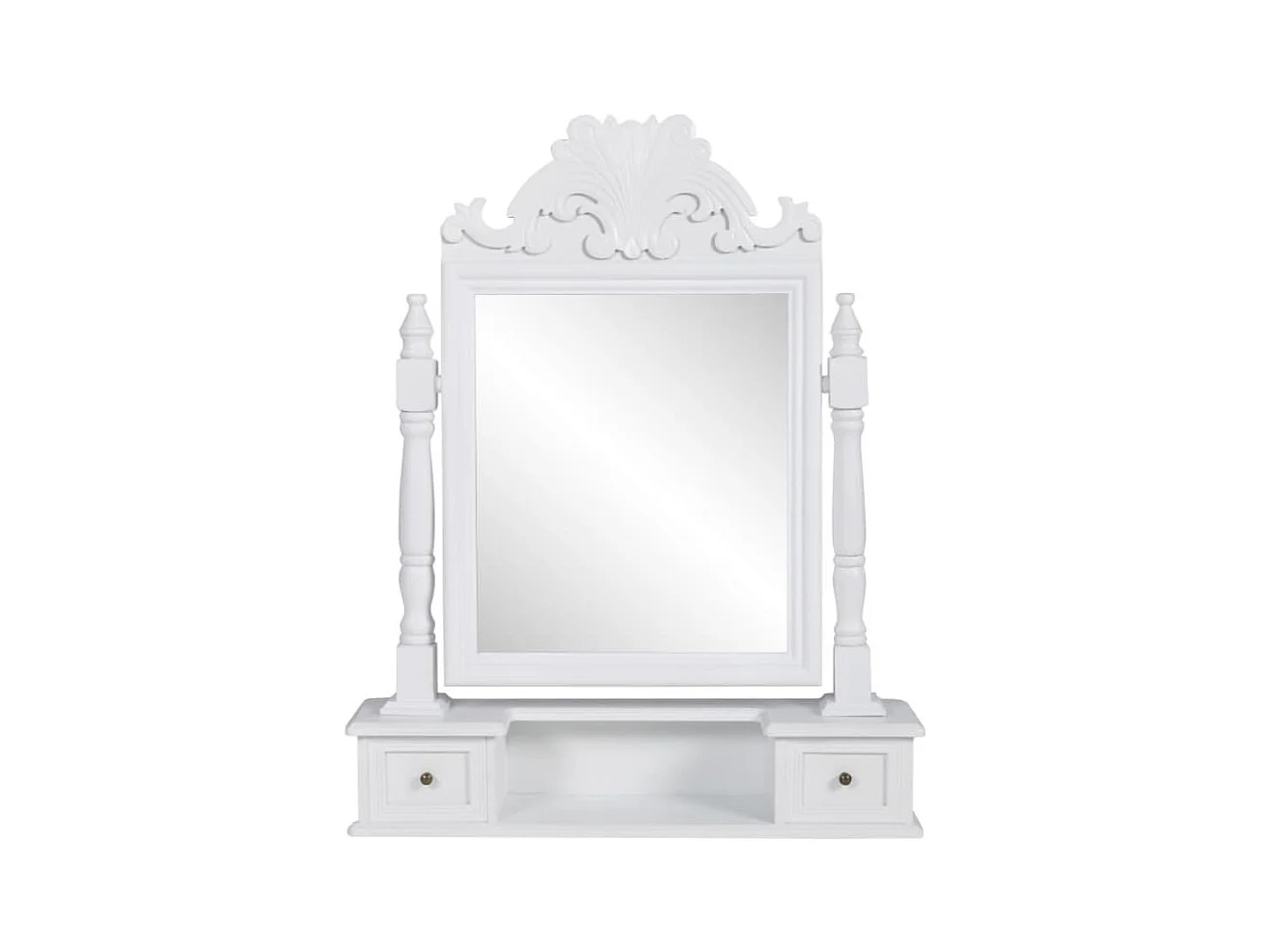 Coiffeuse avec miroir pivotant rectangulaire MDF