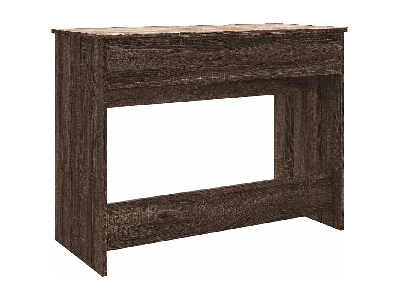 Toletta con specchio in rovere marrone 100x45x76 cm