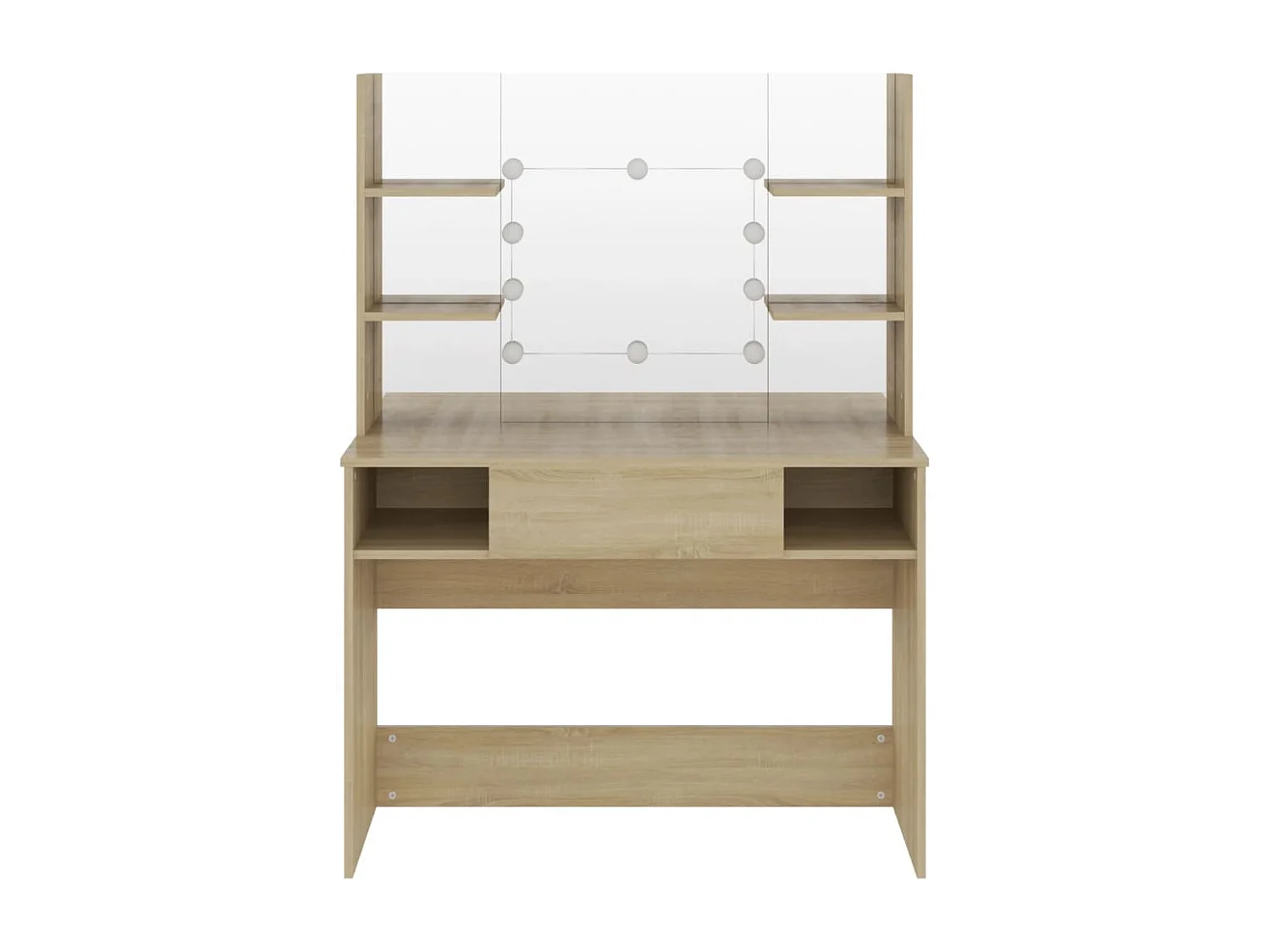 Table de maquillage avec éclairage LED 100x40x135 cm MDF Chêne