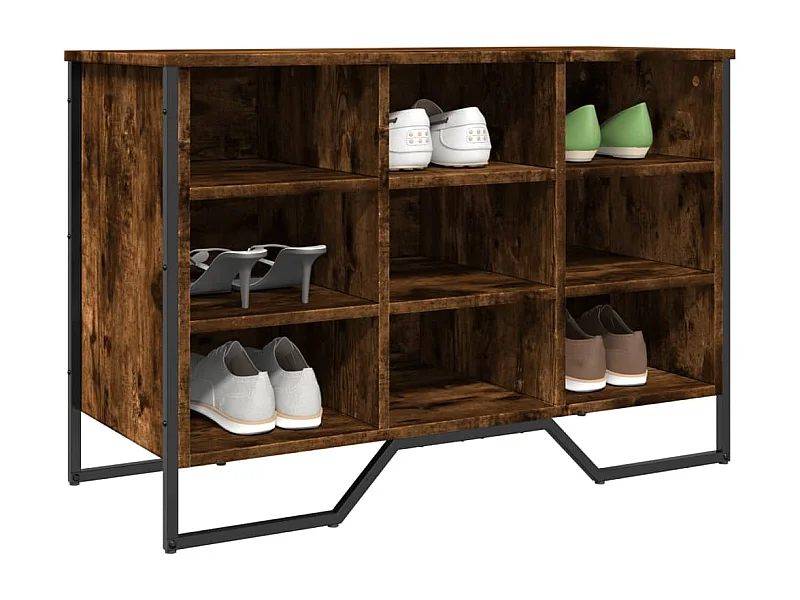 Armoire à chaussures chêne fumé 90x38x61,5 cm bois d'ingénierie