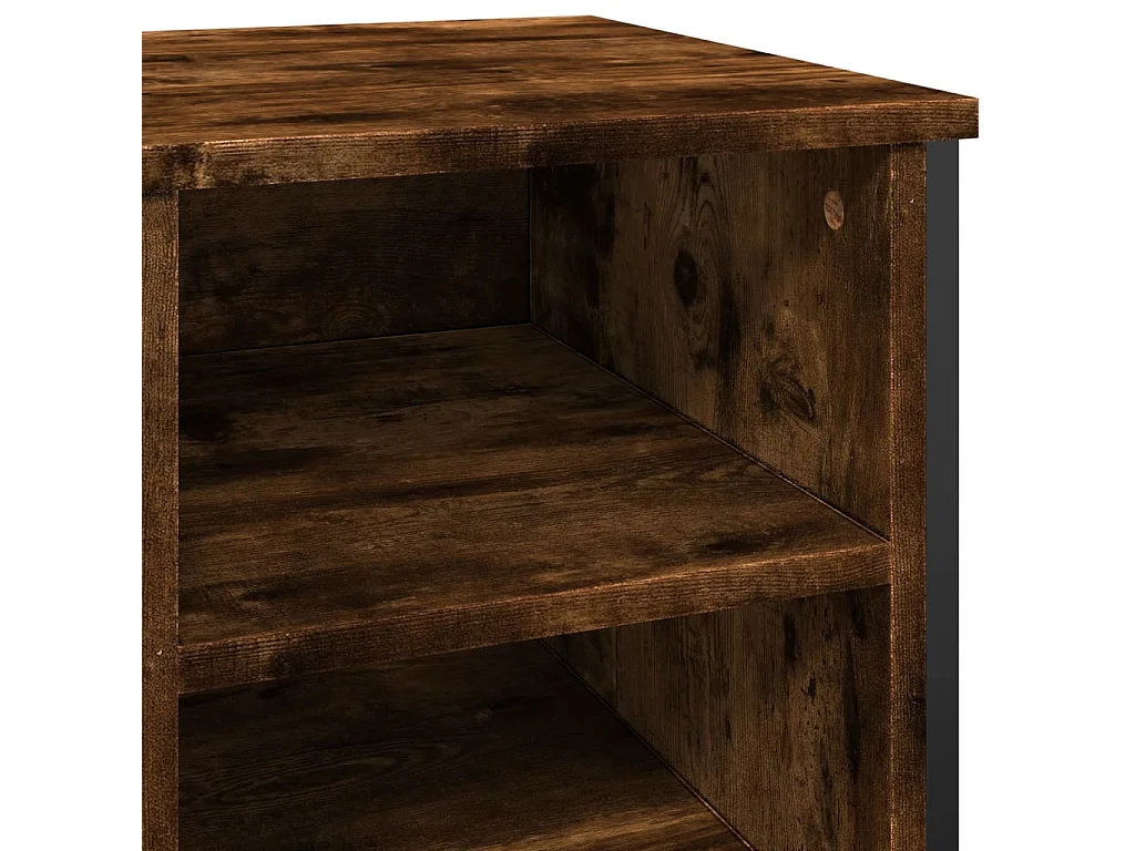 Schuhschrank aus geräucherter Eiche, 90 x 38 x 61,5 cm, Holzwerkstoff