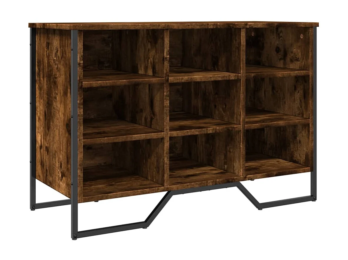 Armoire à chaussures chêne fumé 90x38x61,5 cm bois d'ingénierie