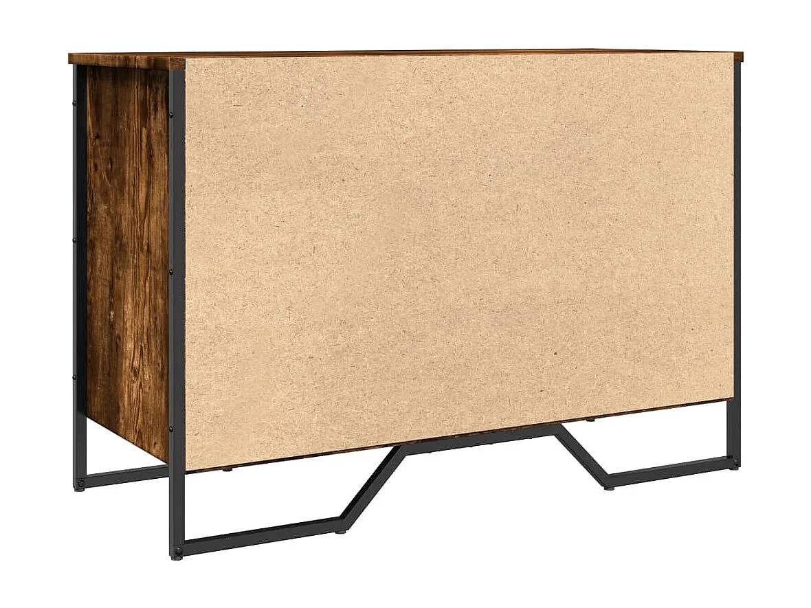 Armoire à chaussures chêne fumé 90x38x61,5 cm bois d'ingénierie