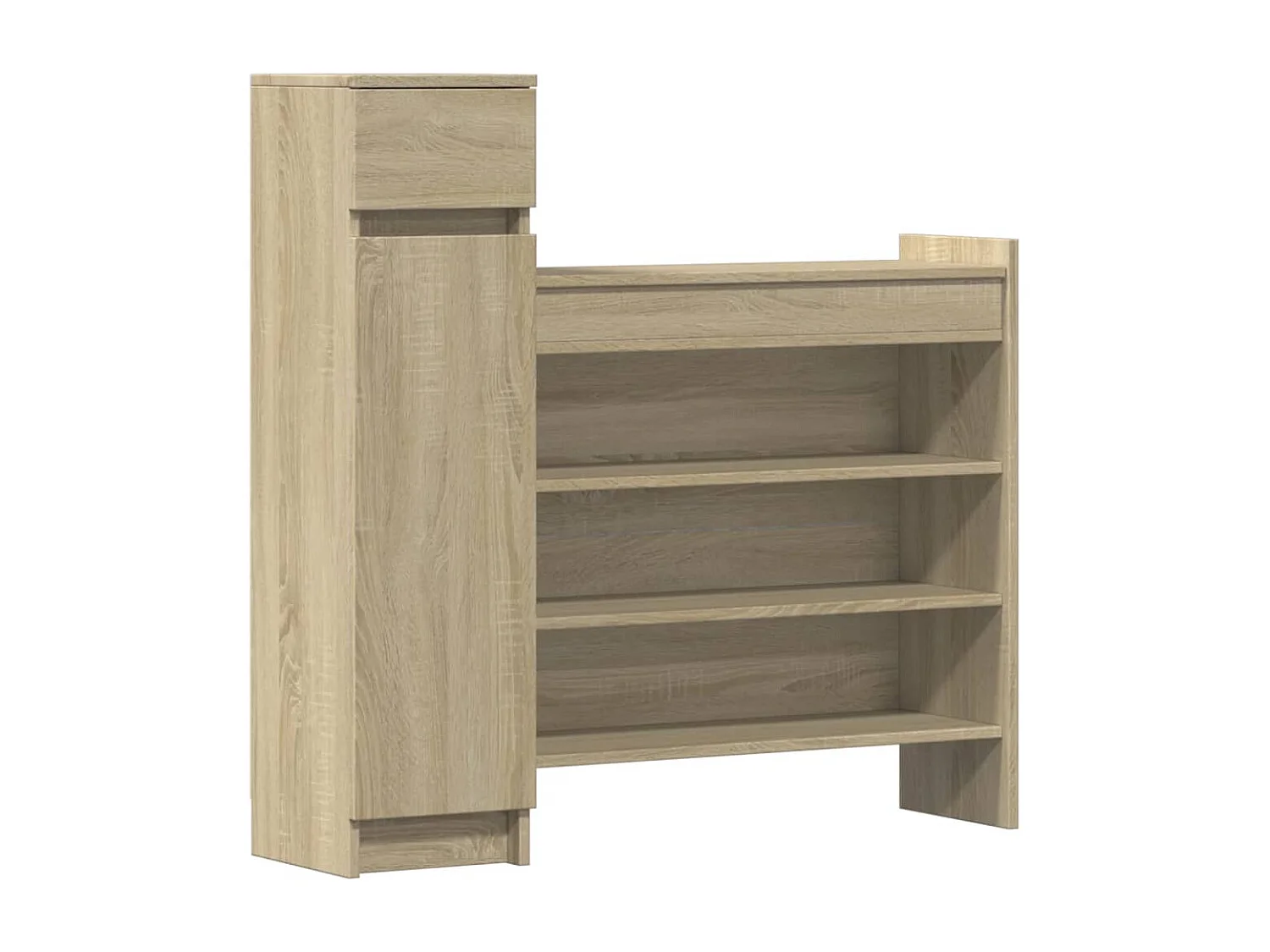 Scarpiera in derivati del legno di rovere Sonoma