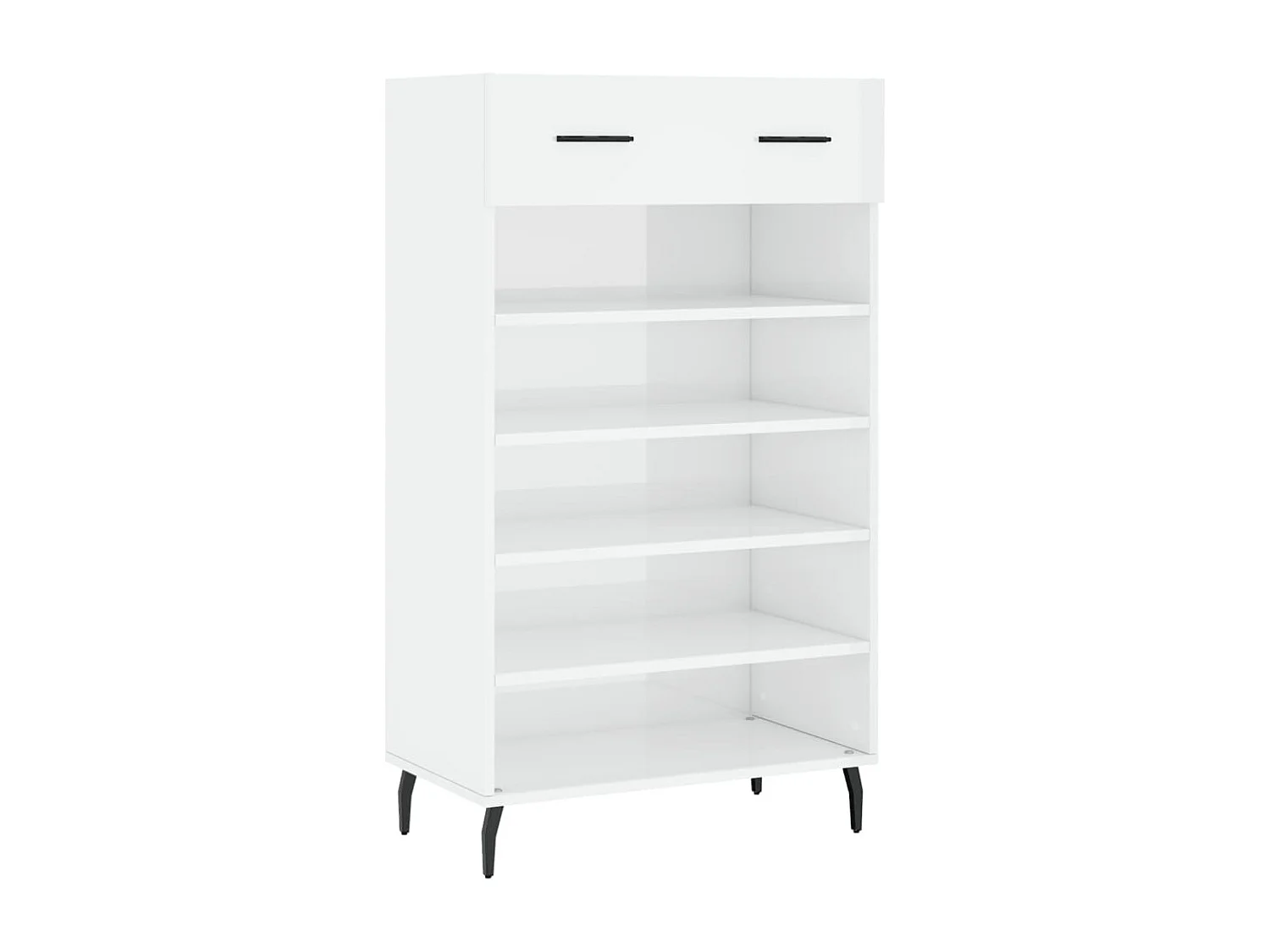 Schuhschrank, glänzend weiß, 60 x 35 x 105 cm, Holzwerkstoff