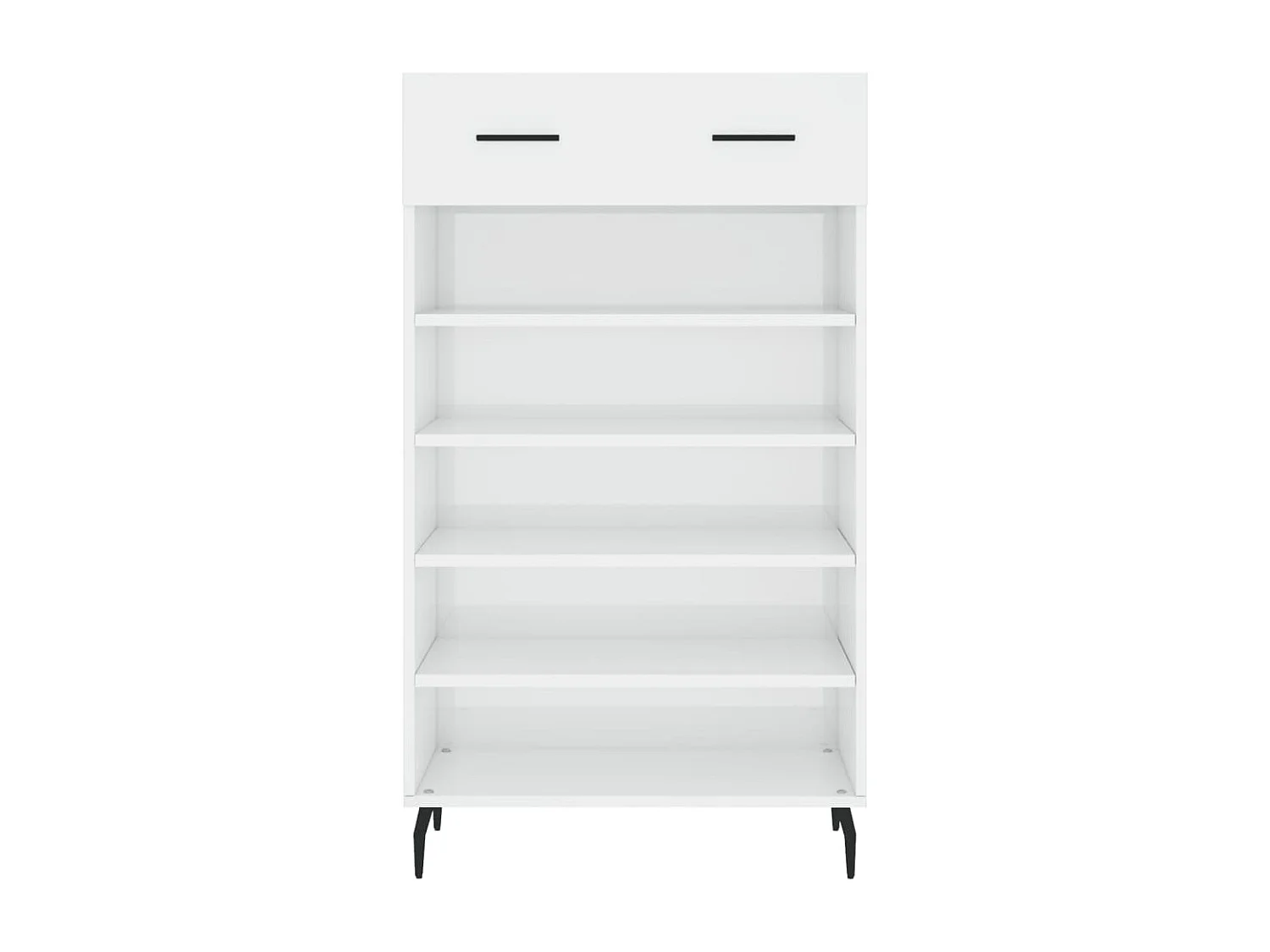 Schuhschrank, glänzend weiß, 60 x 35 x 105 cm, Holzwerkstoff