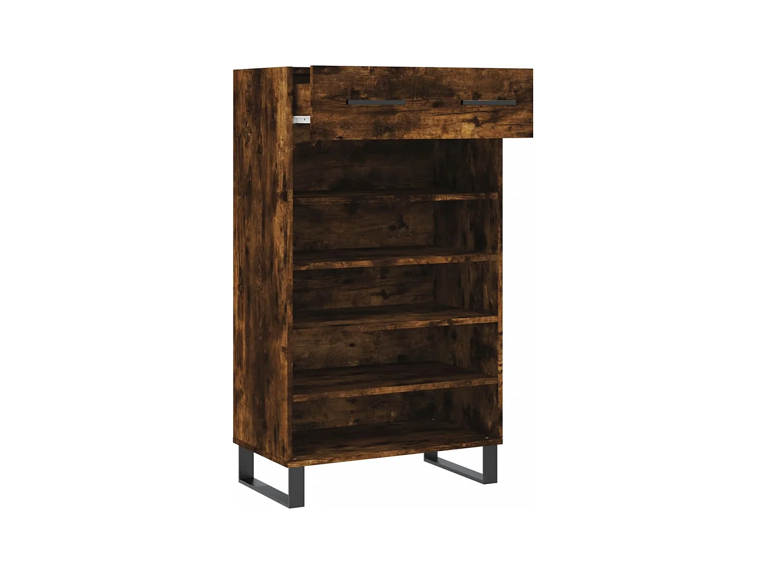 Armoire à chaussures chêne fumé 60x35x105 cm bois d'ingénierie
