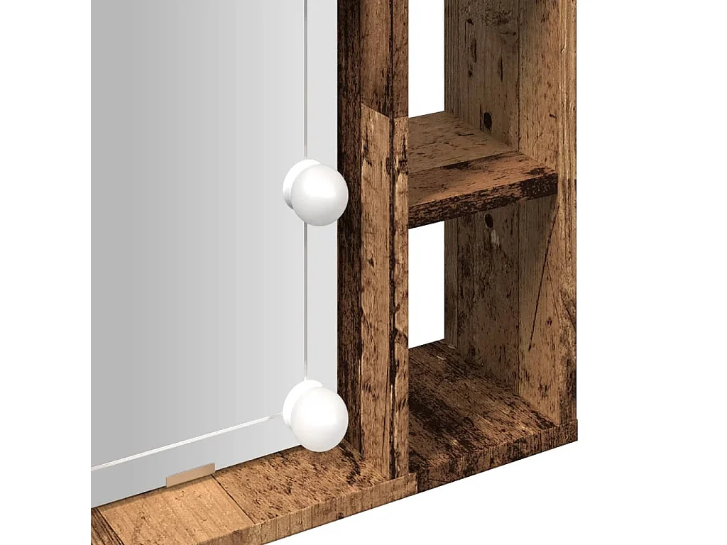 Armoire à miroir et LED vieux bois 76x15x55cm bois d'ingénierie