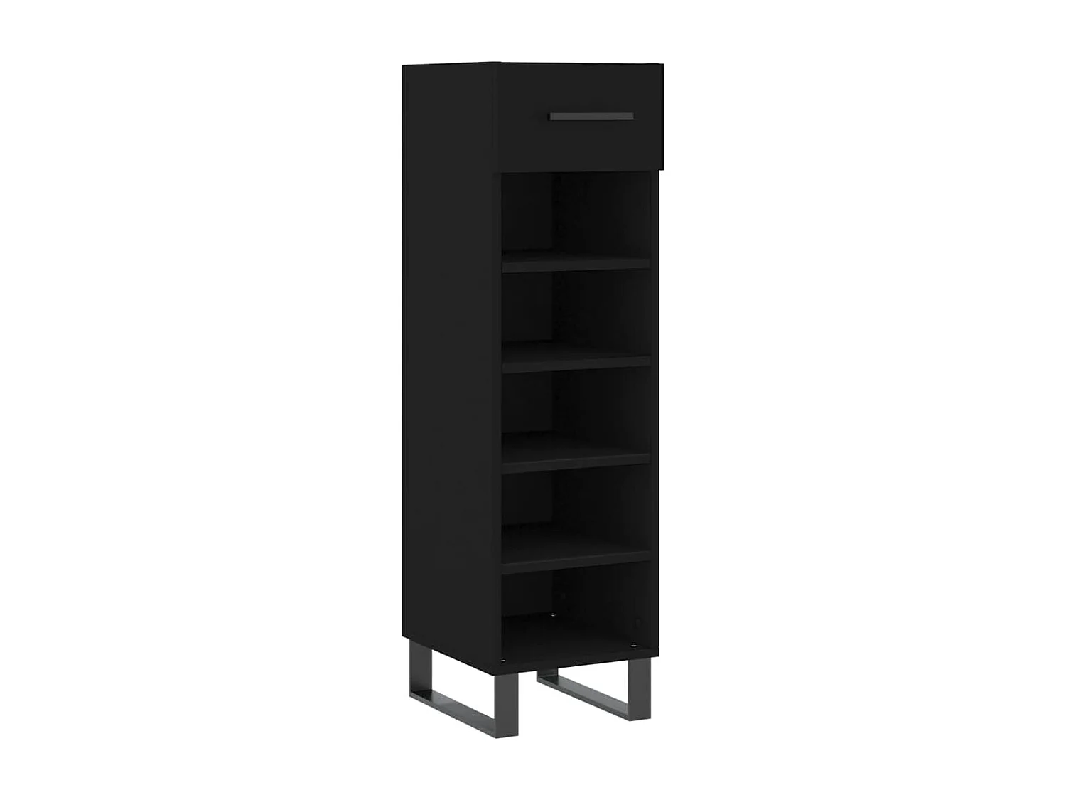 Sapateira preta 30x35x105 cm madeira trabalhada