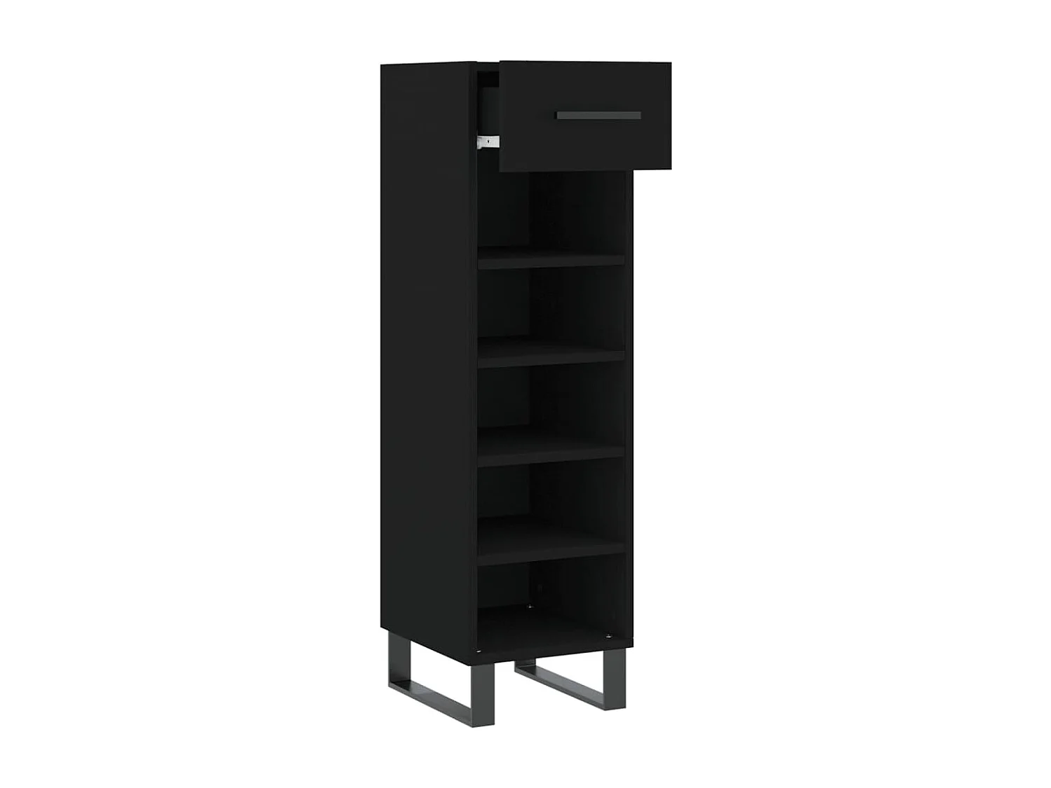 Armoire à chaussures noir 30x35x105 cm bois d'ingénierie