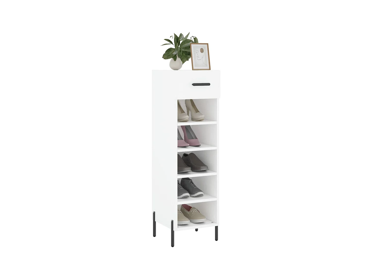 Armoire à chaussures blanc 30x35x105 cm bois d'ingénierie