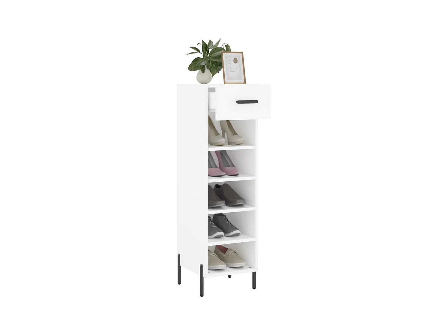 Armoire à chaussures blanc 30x35x105 cm bois d'ingénierie
