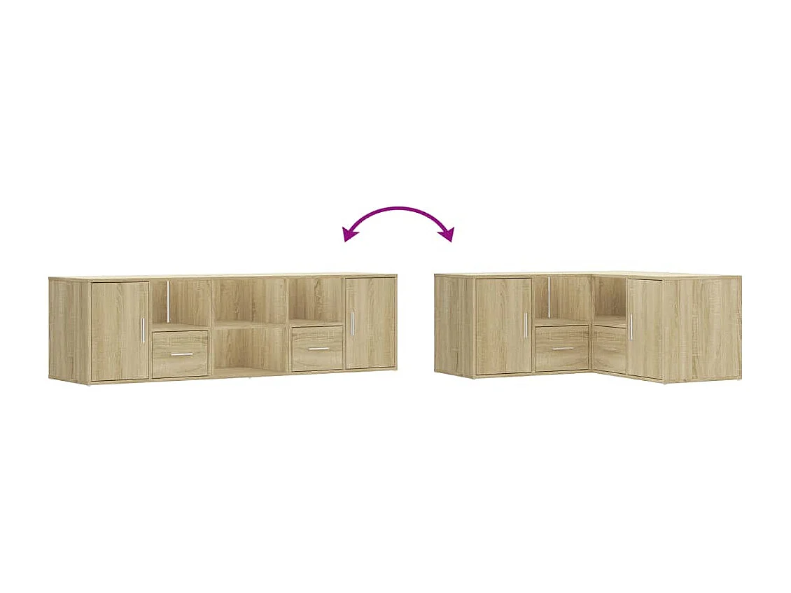 Mobile angolare in rovere Sonoma 160x40x45 cm in derivati del legno