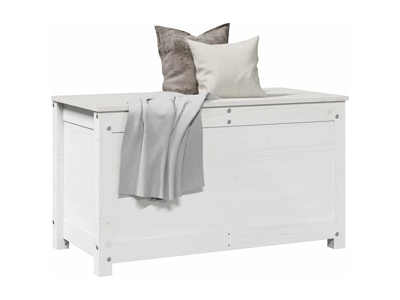 Caja de almacenamiento Blanco 80x40x45,5 cm Madera maciza de pino
