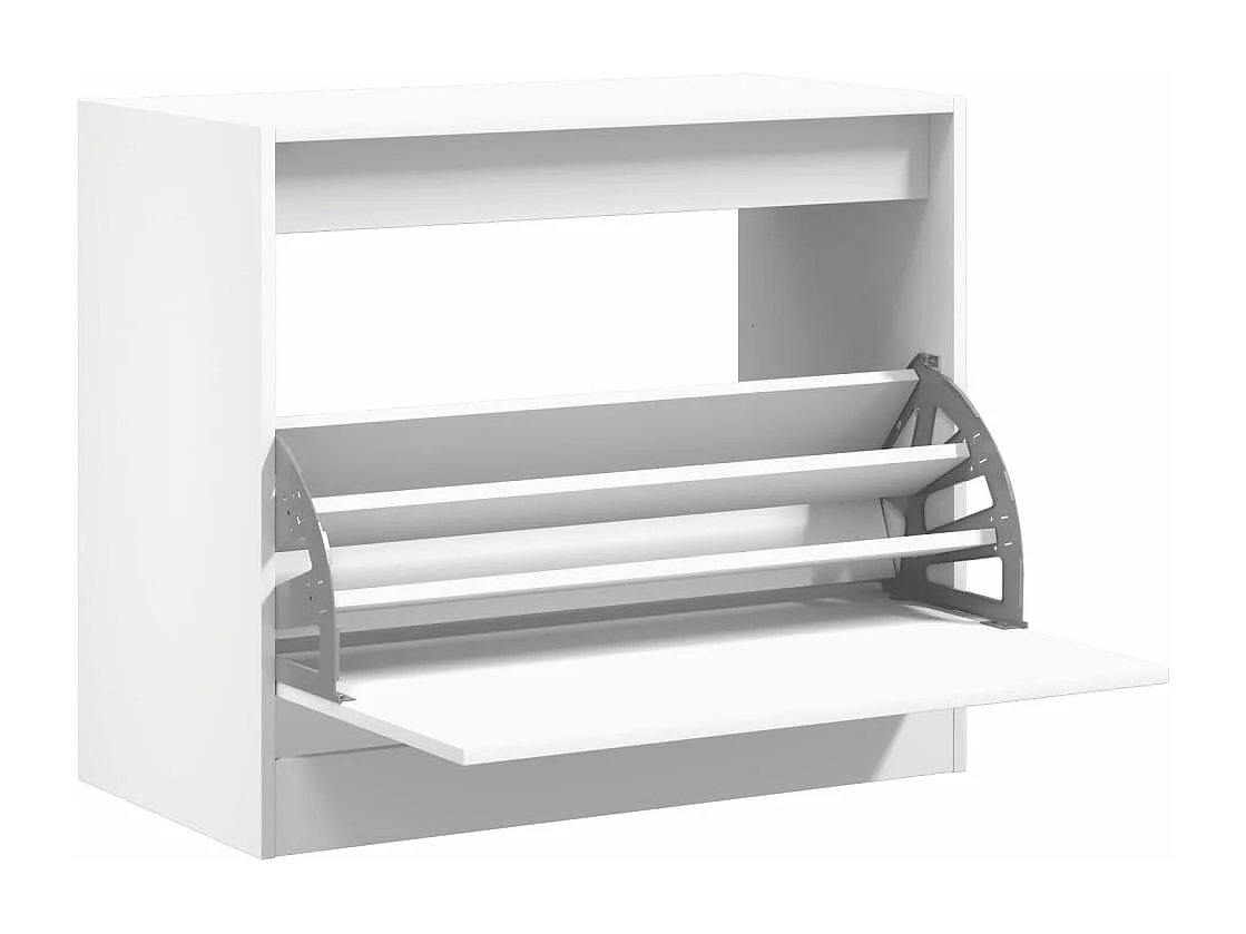 Zapatero blanco 80x42x69 cm de madera contrachapada