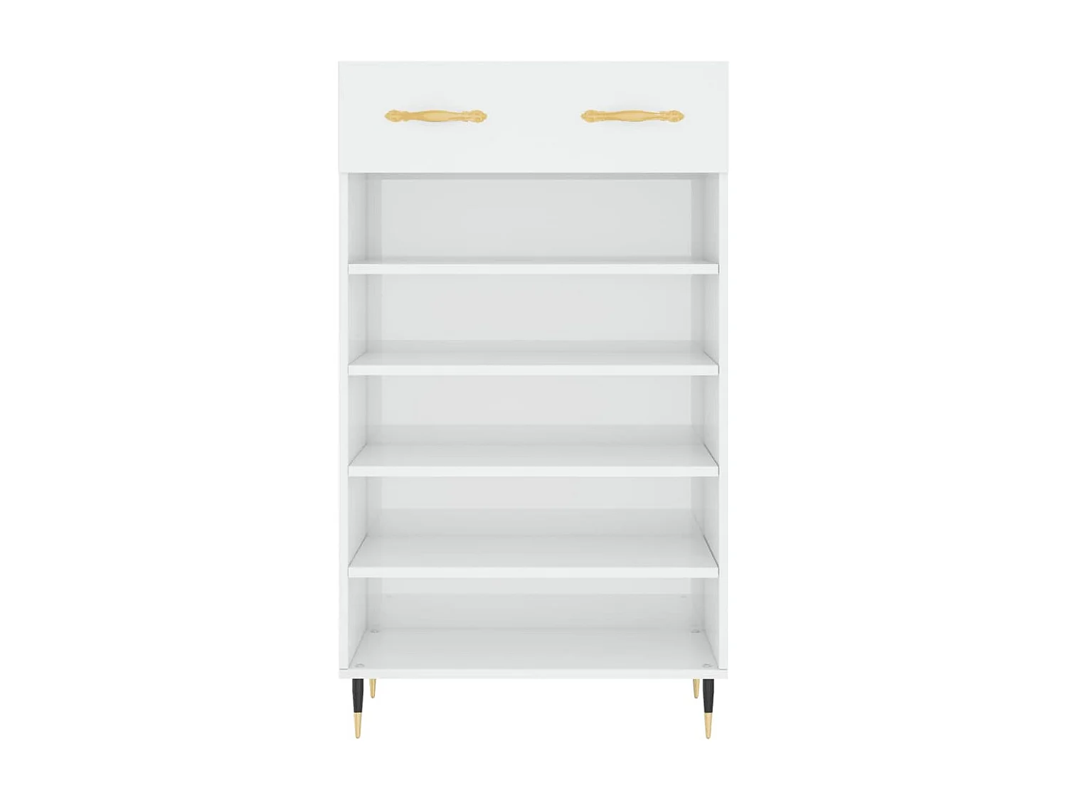 Armoire à chaussure Blanc brillant 60x35x105 cm Bois ingénierie