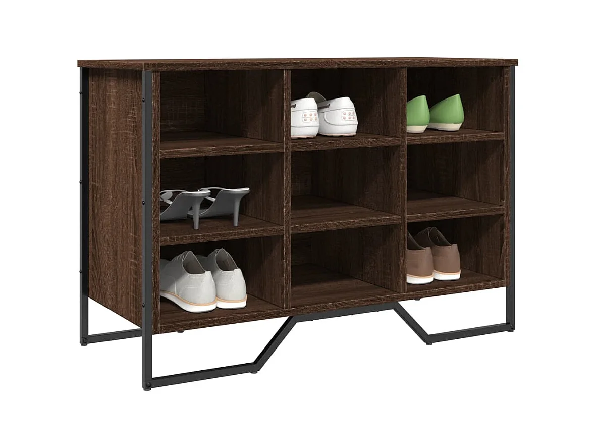 Scarpiera in rovere marrone 90x38x61,5 cm in derivati del legno