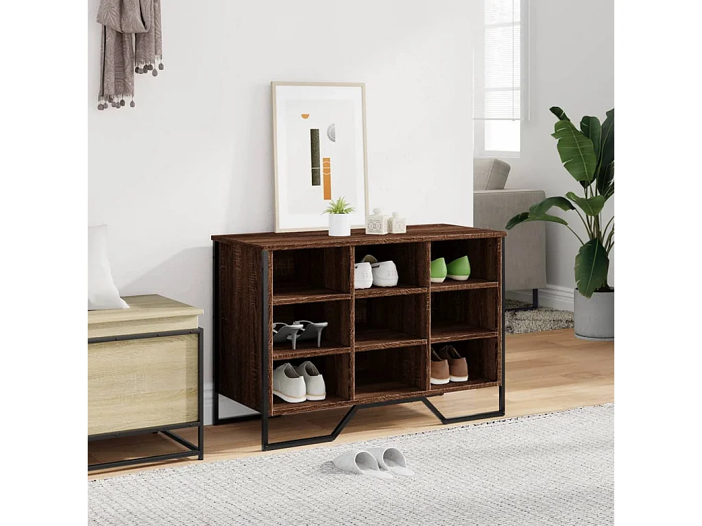 Armoire à chaussures chêne marron 90x38x61,5 cm bois ingénierie