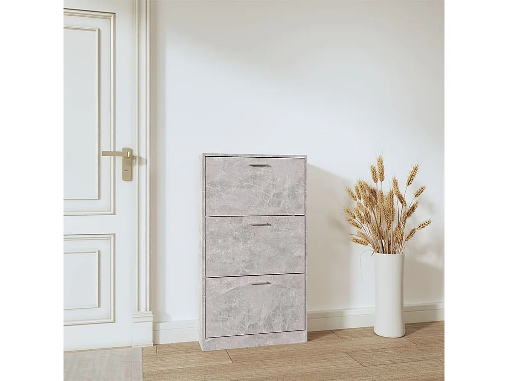 Scarpiera Grigio cemento 59x17x108 cm Derivati del legno