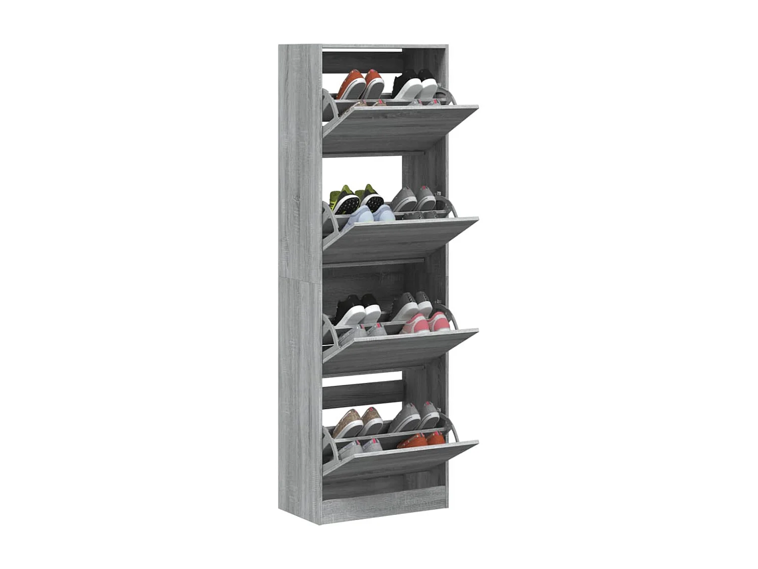 Armoire à chaussures 4 tiroirs rabattables sonoma gris