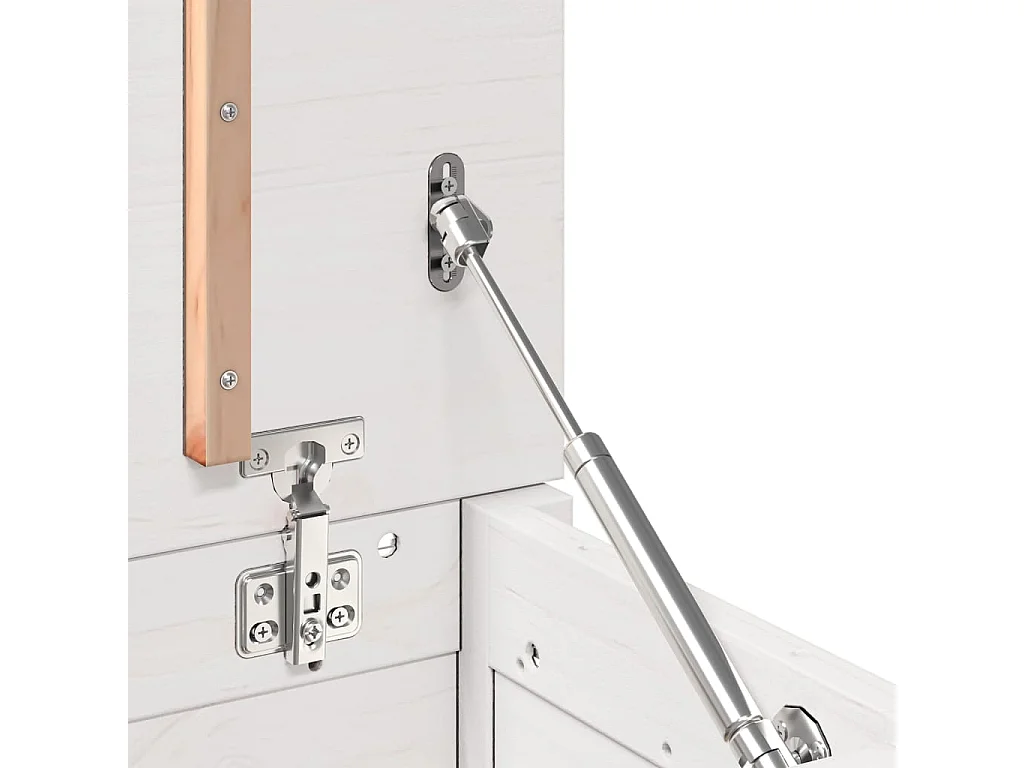 Scatola portaoggetti Bianca 60x32x45,5 cm Legno di pino massiccio