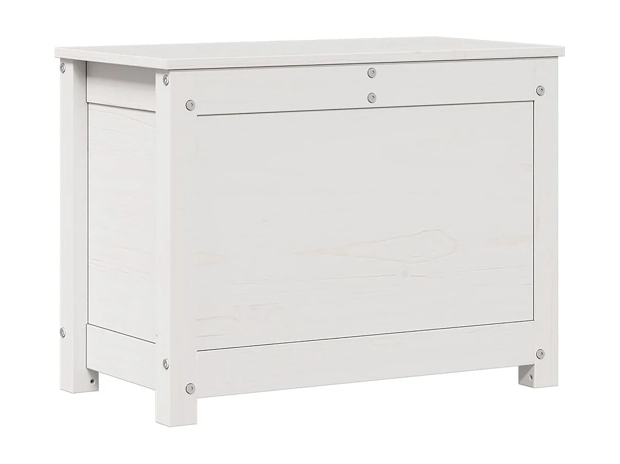 Caixa de arrumação Branco 60x32x45,5 cm Madeira maciça de pinho