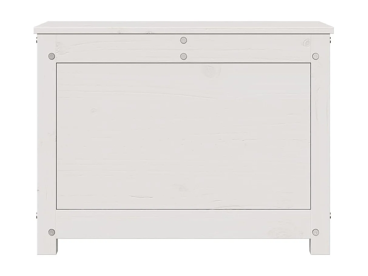 Caixa de arrumação Branco 60x32x45,5 cm Madeira maciça de pinho