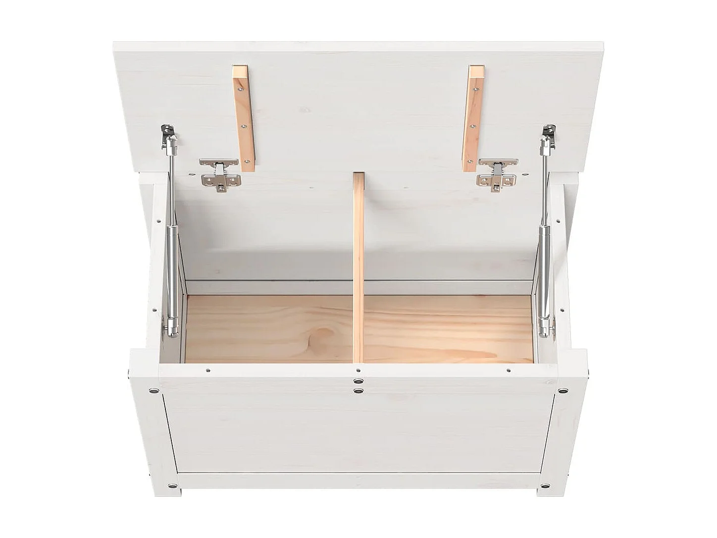 Caixa de arrumação Branco 60x32x45,5 cm Madeira maciça de pinho