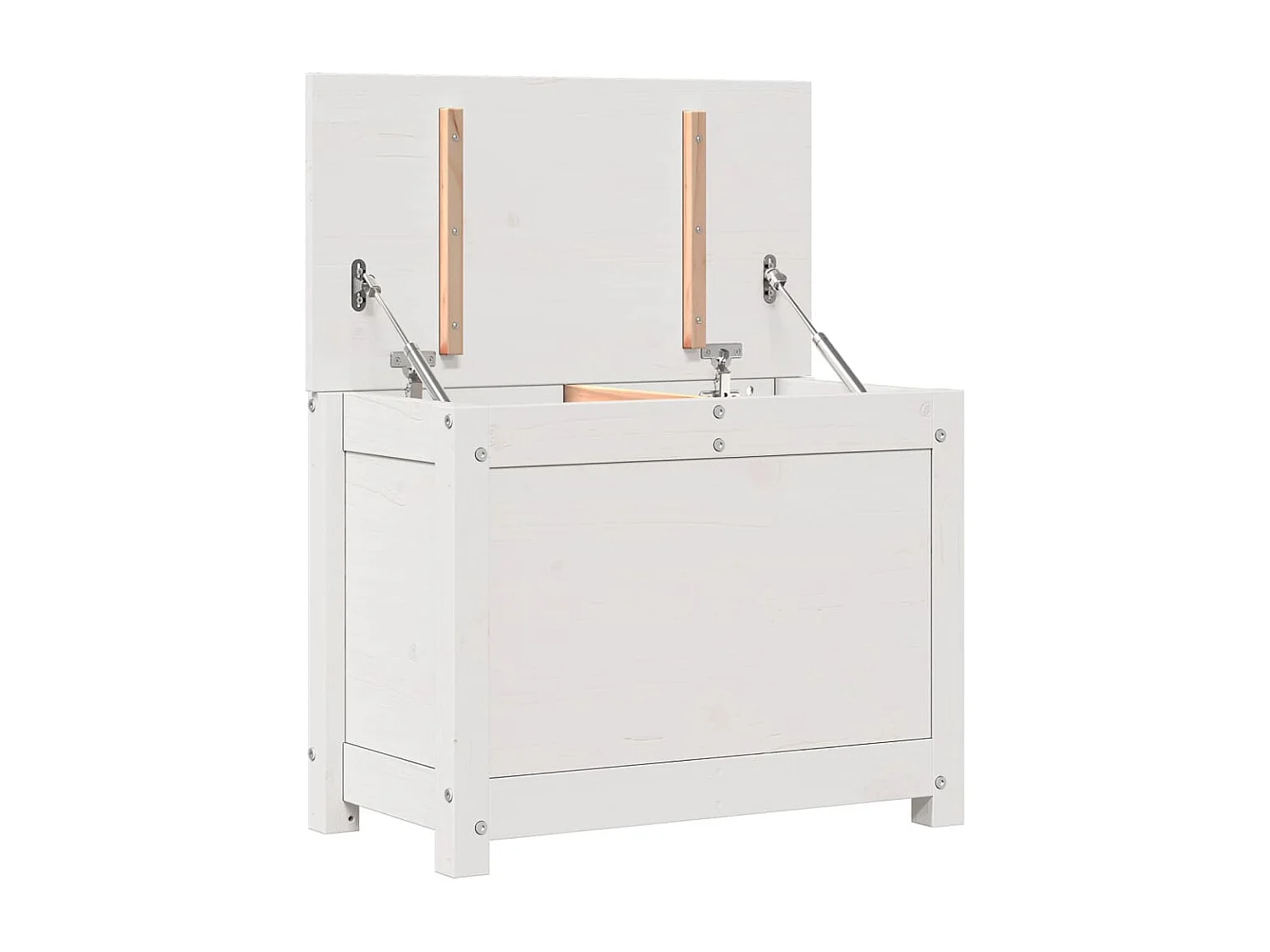 Caixa de arrumação Branco 60x32x45,5 cm Madeira maciça de pinho