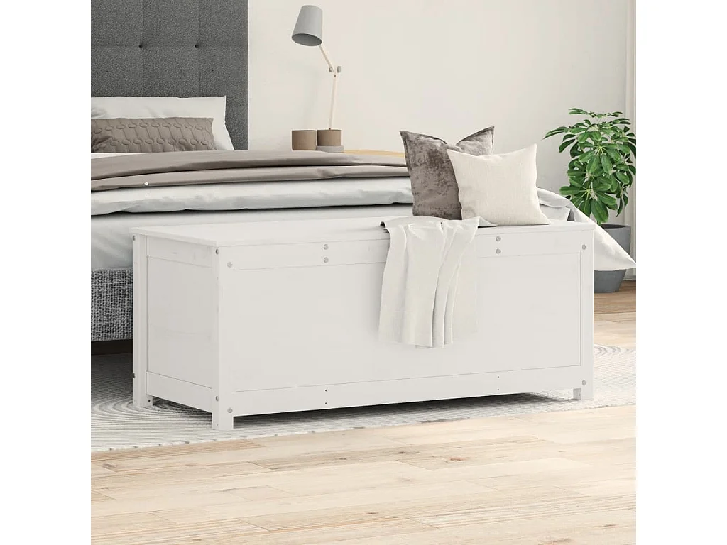 Opbergdoos Wit 110x50x45,5 cm Massief grenenhout