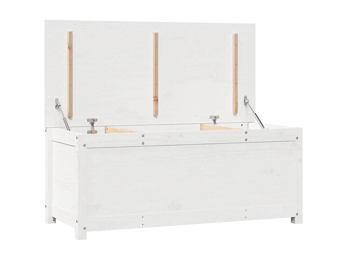 Opbergdoos Wit 110x50x45,5 cm Massief grenenhout